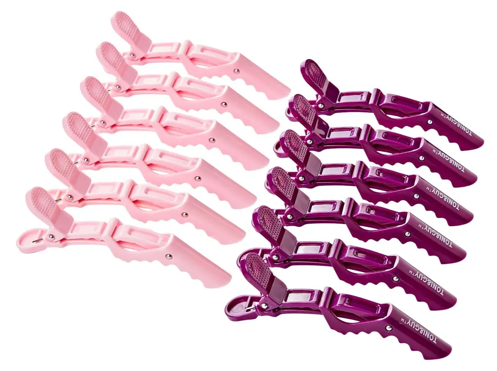 Lot de 10 Pinces à Cheveux Alligator Professionnelles Violet et Rose