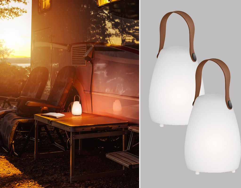 2er SET Outdoor Tischlampen 16cm ohne Kabel mit Fernbedienung & RGB Farbwechsler