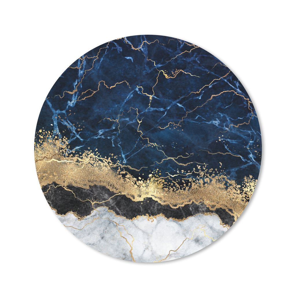 MuchoWow Mauspad Mousepad Marmor - Weiß - Gold - Luxus 40x40 cm - Mousepads - Maus Mat - Pad - Mausunterlage - Schreibtisch Accessoires