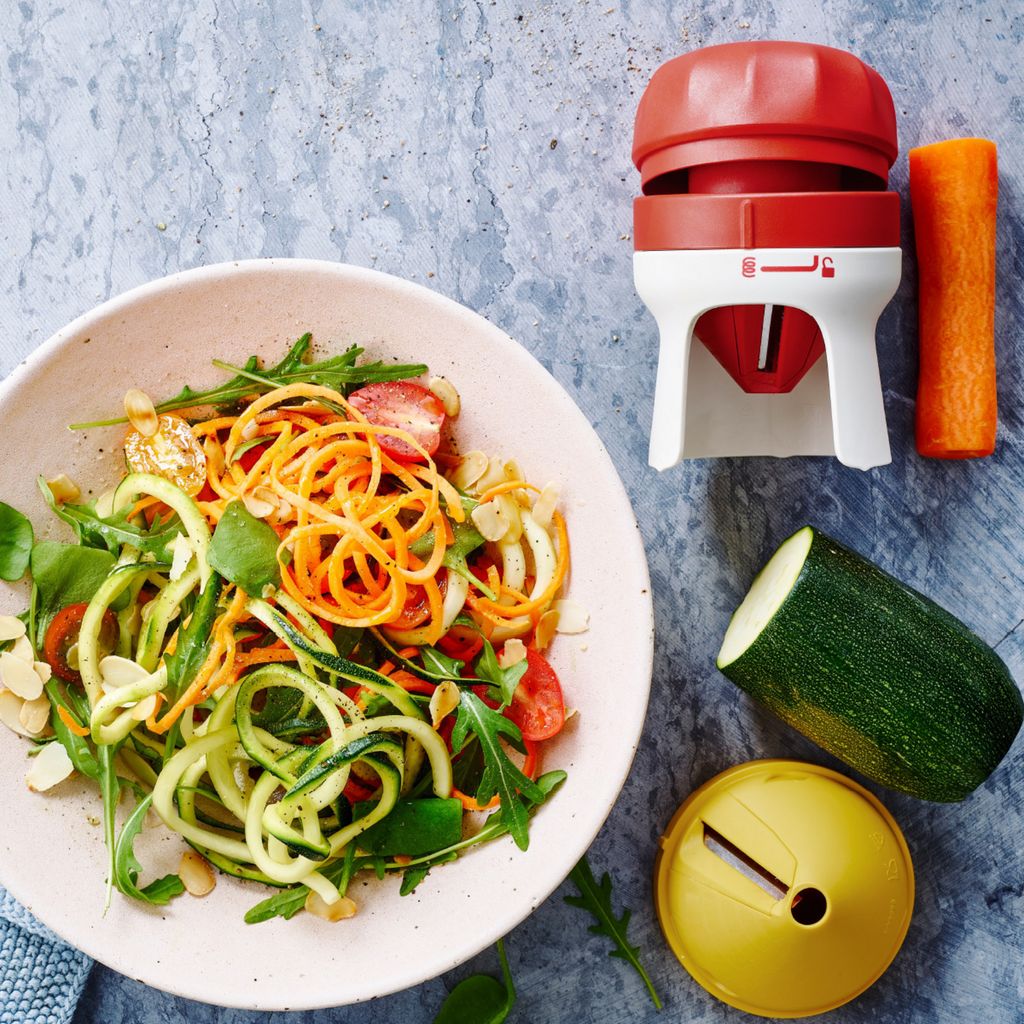 Tritacarne Tupperware Chef Profi D205 – Originale, Bianco/Rosso, Per Carne, Pesce E Verdure, Con Ventosa Antiscivolo