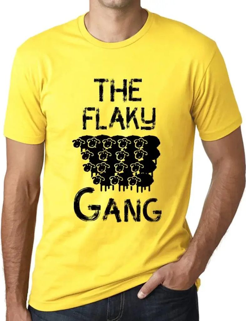 Herren Grafik T-Shirt Die flockige Bande – The Flaky Gang – Öko-Verantwortlich Vintage Jahrgang Kurzarm Lustige Druck Geburtstag Geschenk Mann