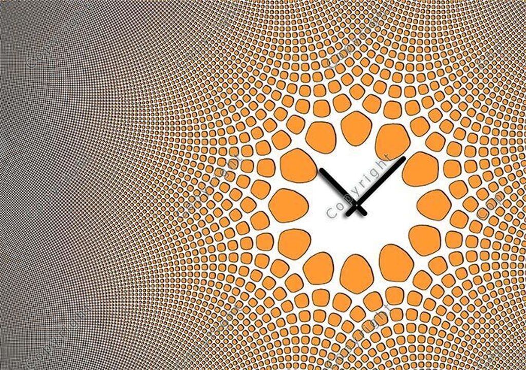 4344 Dixtime Designer Wanduhr, Wanduhren, Moderne Wohnraumuhr 35cm x 50cm