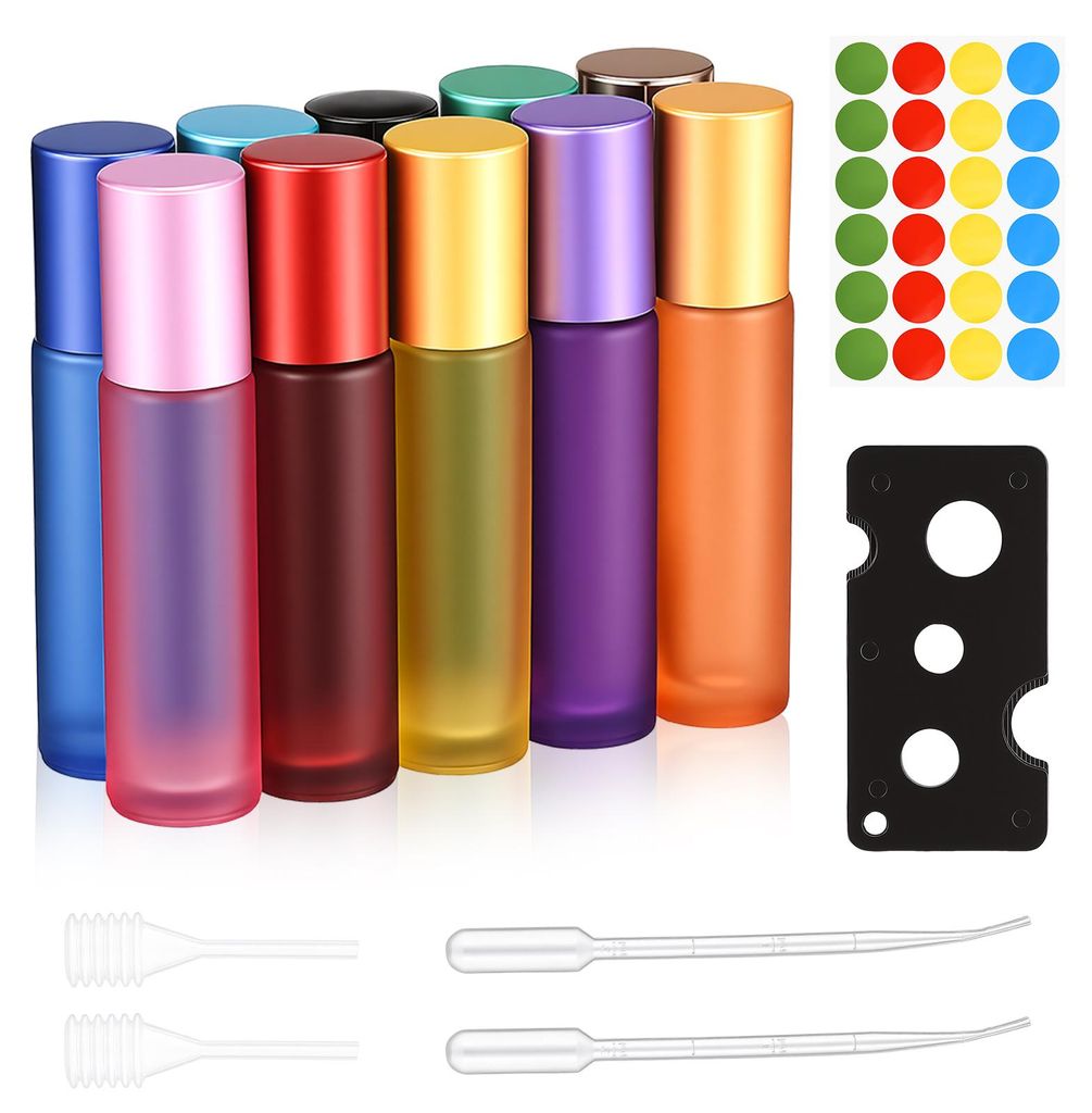 UnboxG, set di 10 flaconi in vetro opaco colorati per Immagine del prodotto 