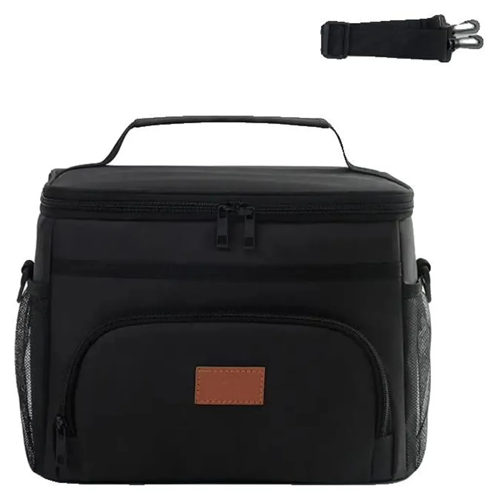 Sac à dos déjeuner isolé noir grande capacité, étanche et ultra résistant
