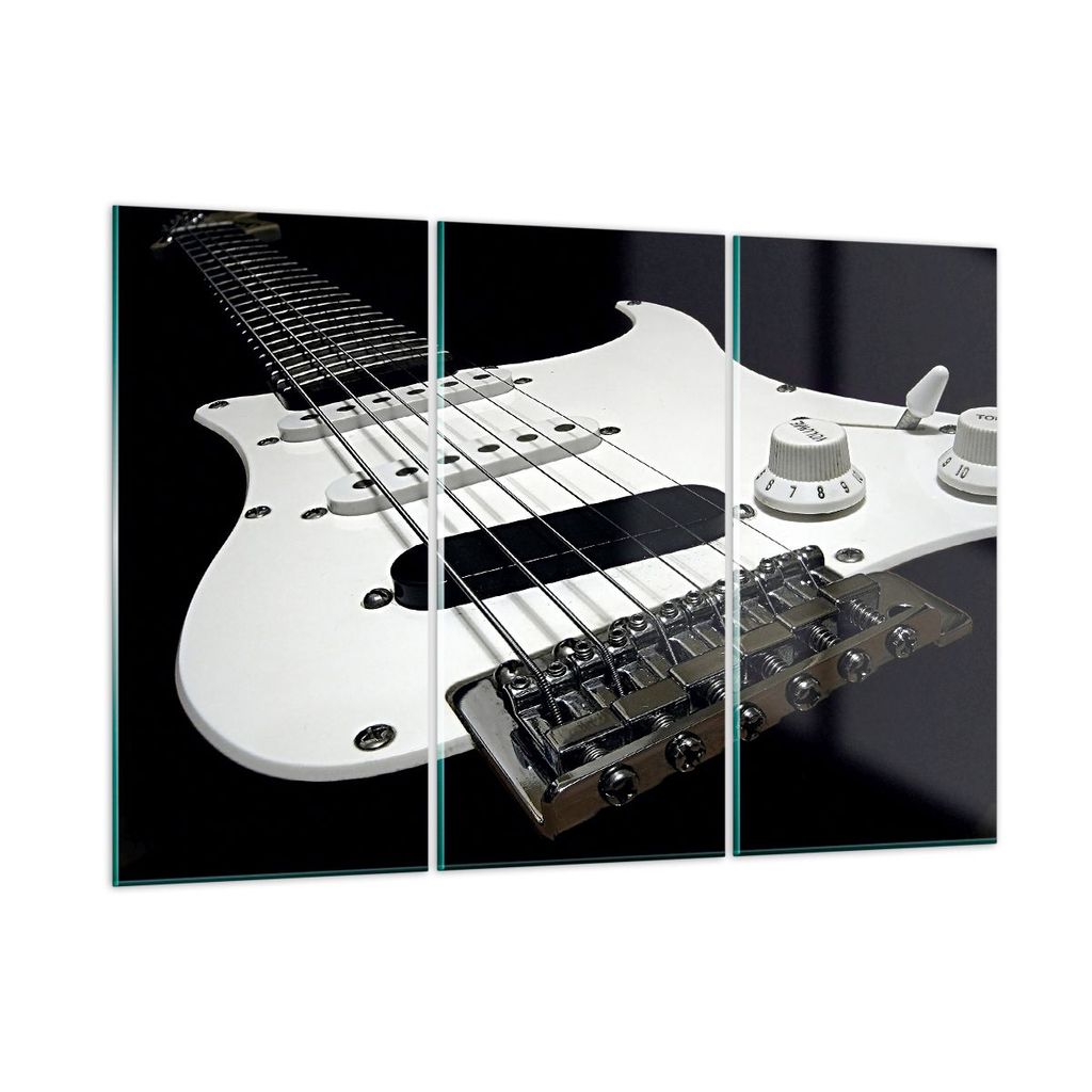 Bilder auf glas - E-Gitarre String Knopf - 165x110cm - Glasbilder - Wandbilder - Kunstdruck - zum Aufhängen bereit - Wanddekoration aus Glas - Gla...