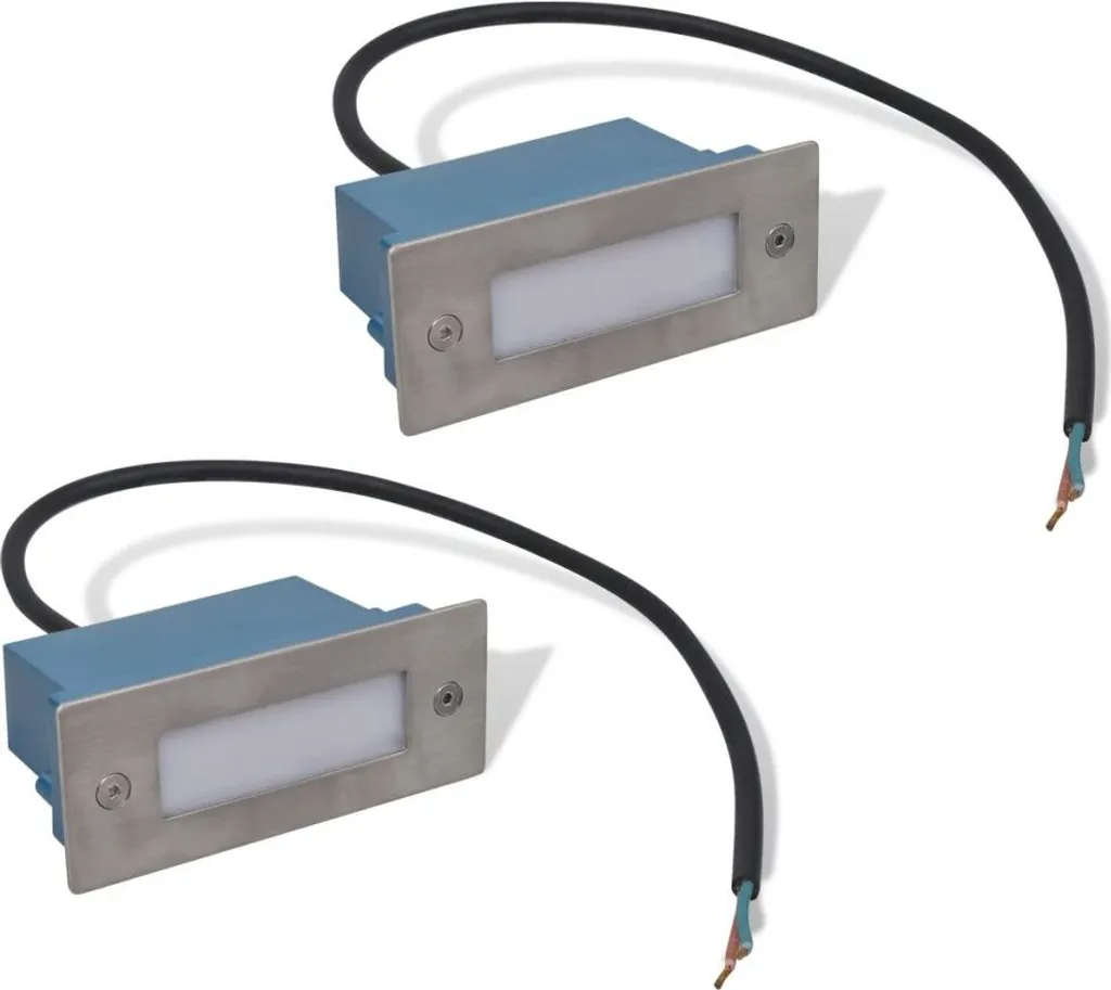 Set 2 Lampade LED da Incasso vidaXL 44x111x56 mm Design Lineare