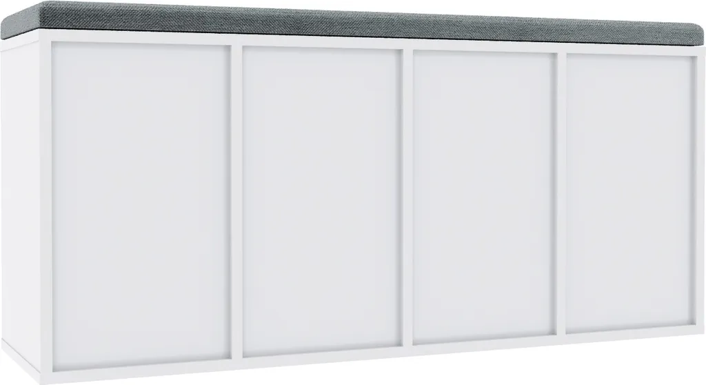 Étagère à chaussures modulable avec assise confortable blanche 103,5 cm - 8