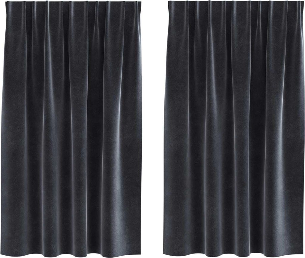 vidaXL Verdunkelungsvorhänge 2 pcs Dunkelgrau 140 x 140 cm Samt