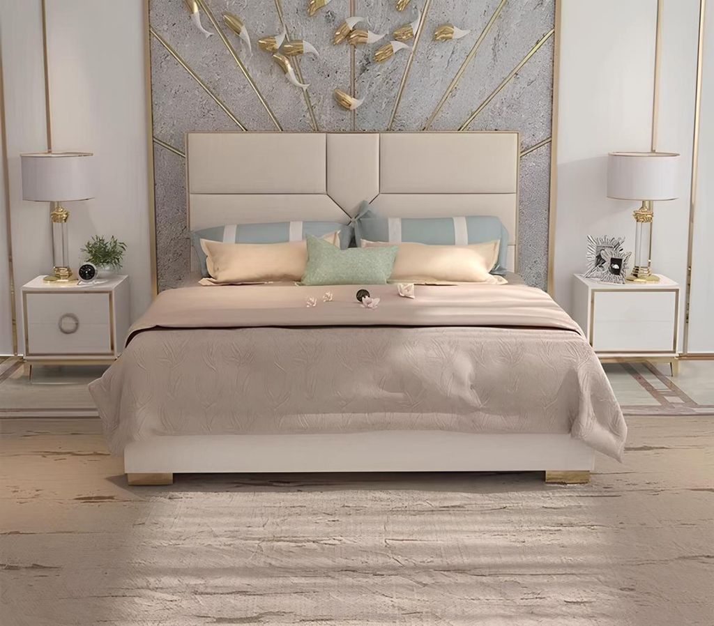 Bett Polster Design Luxus Hotel Betten Ehe 180x200cm Schlaf Zimmer Leder Doppel