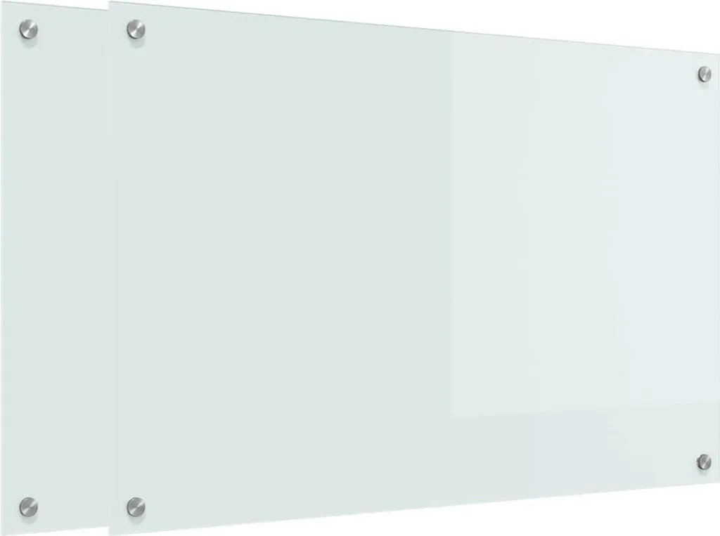 vidaXL Crédence de cuisine 2 pcs en verre trempé blanc 90 x 60 cm