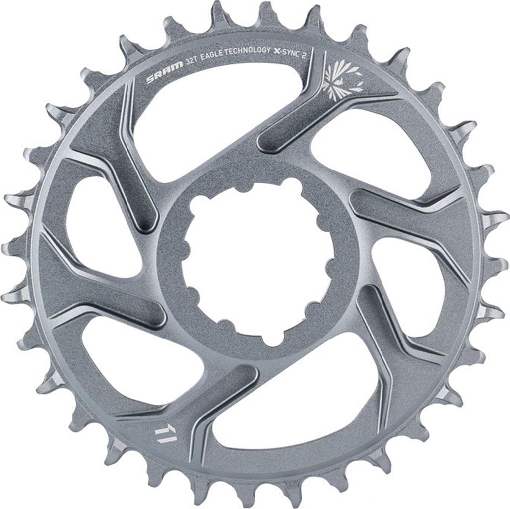 SRAM Kettenblatt X-Sync2 Eagle 32 Z.,grau,Alu,offset 6mm,DM,12-f., grau