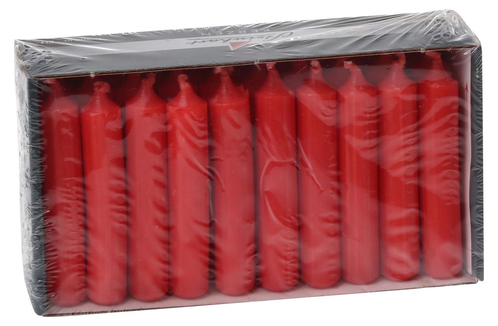 Pyramidenkerzen Rot 70 x Ø 14 mm, 30 Stück Produktbild 