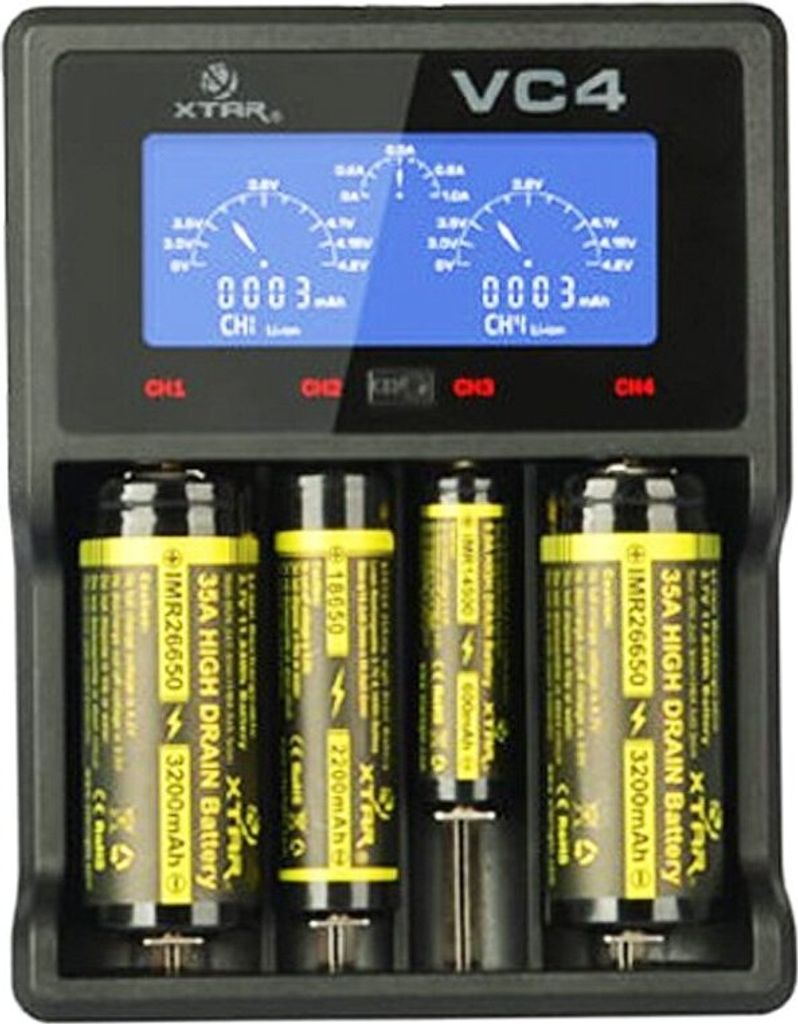 VC4 4-Kanal Li-Ion und NiMH LCD Schnellladegerät mit Produktbild 