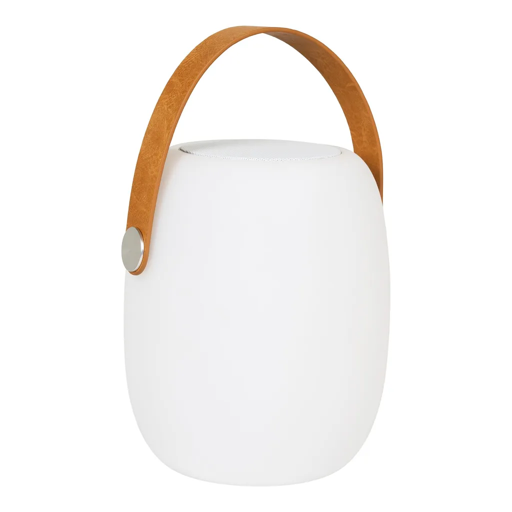 Lanterne de jardin LED rechargeable Cardiff blanche et haut-parleur - 3