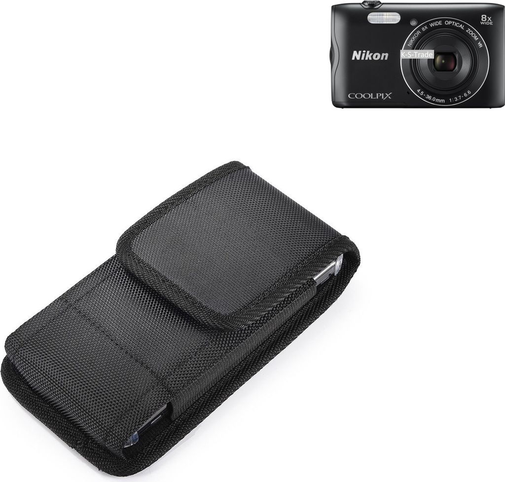 Holster Gürteltasche kompatibel mit Nikon Coolpix A300 Holster Gürtel Tasche wasserabweisend Handy Hülle Schutz Hülle Outdoor schwarz K-S-Trade