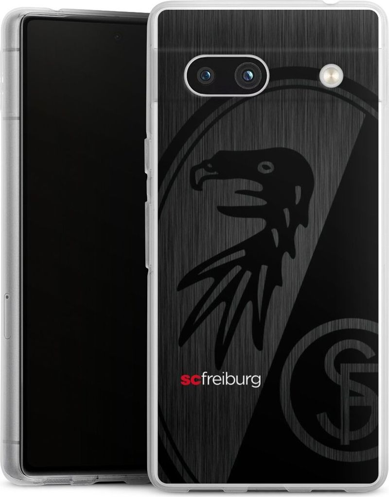 DeinDesign Handyhülle für Google Pixel 7a Silikon Hülle Case Smartphone Schutzhülle Metallic Look Offizielles Lizenzprodukt SC Freiburg