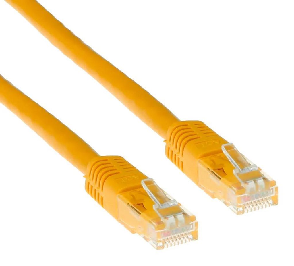 ACT IB8852, 0,25 m, Cat6, U/UTP (UTP), RJ-45, RJ-45, Gelb