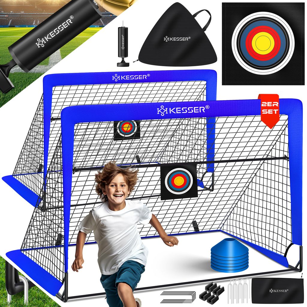Set di 2 porte da calcio KESSER® | Fantastico regalo per Immagine del prodotto 