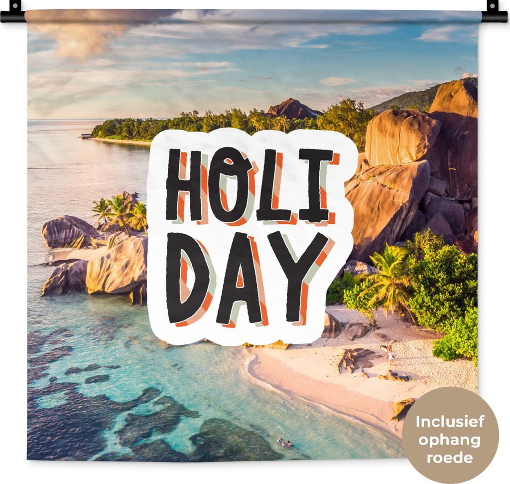 MuchoWow Wandteppich Wandbehang Sommer - Zauber - Insel 60x60 cm Tapisserie Dekoration Wandtuch - Dekorationen - Wand Decke