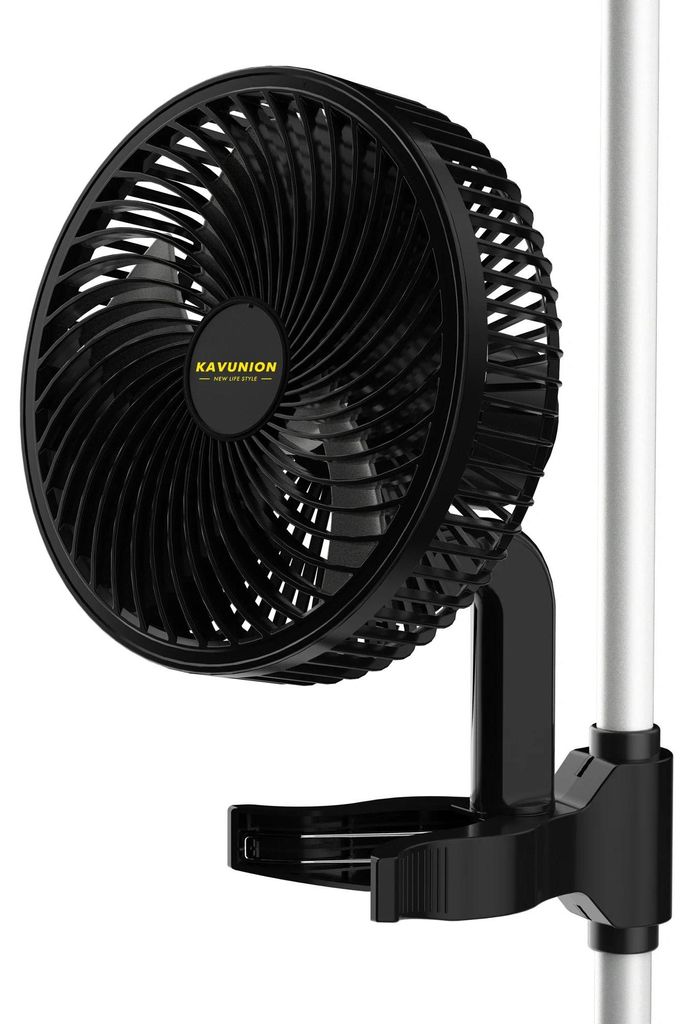 Clip Ventilator für Growbox - RF6 Umluftventilator - EC-Motor 9 W - 15 cm Ø - 28 dB leise - Schwenkfunktion 45°/90° - Klemme 16–23 mm - schwarz