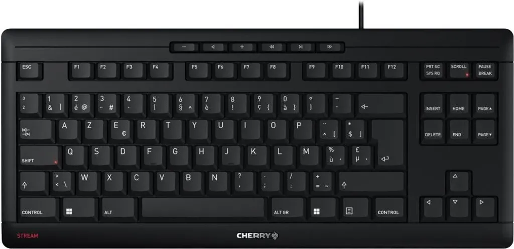 Cherry JK-8600BE-2 Stream Keyboard TKL Filaire Noir Layout BE Azerty