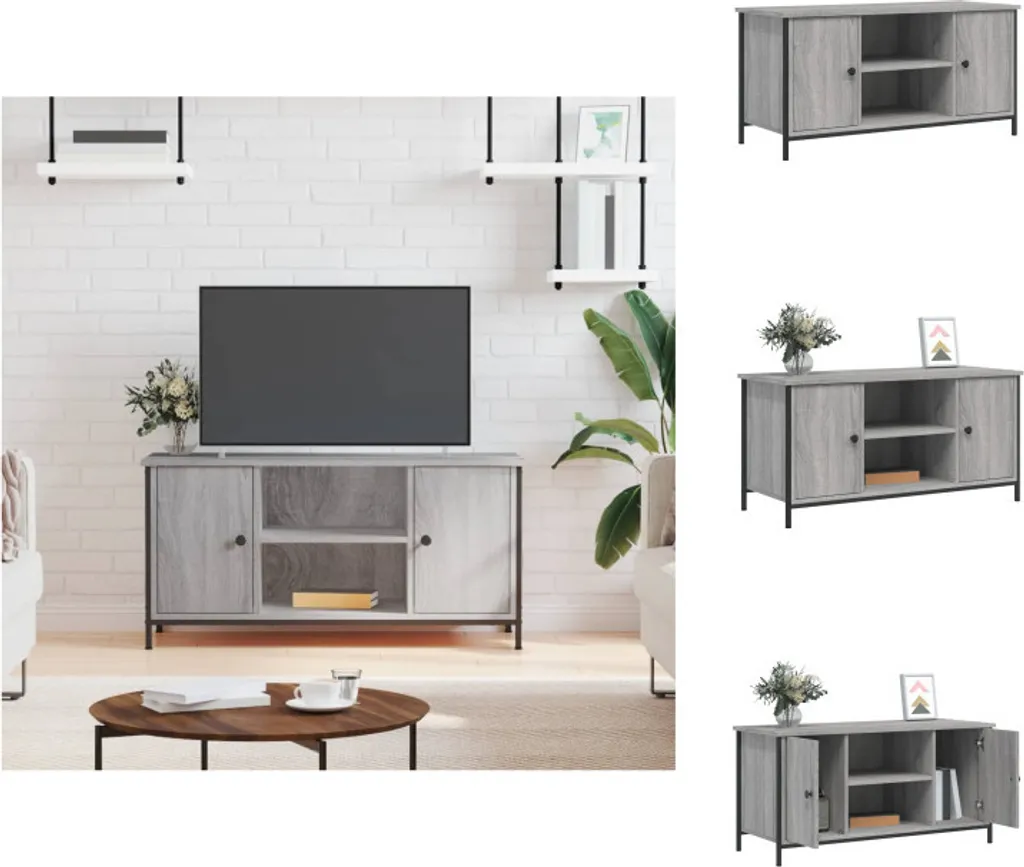 Mobile Porta TV 100cm Grigio Sonoma vidaXL - Arredo Soggiorno Moderno