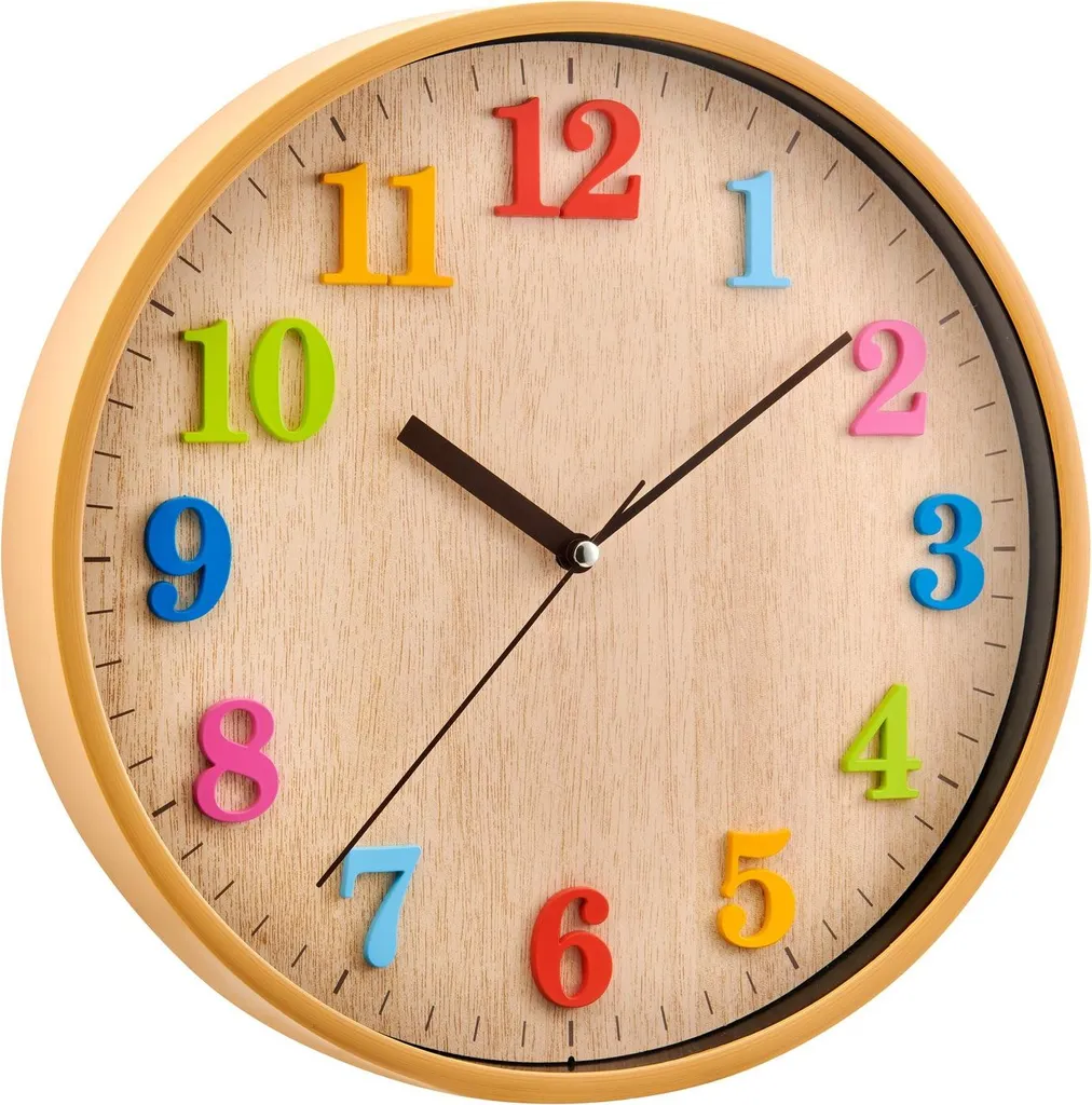 Horloge murale pédagogique Atlanta 4485 pour chambre de garçon et fille