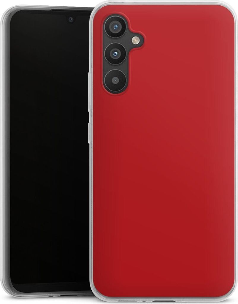 DeinDesign Handyhülle für Samsung Galaxy A34 5G Silikon Hülle Case Smartphone Schutzhülle Farbe Rot einfarbig