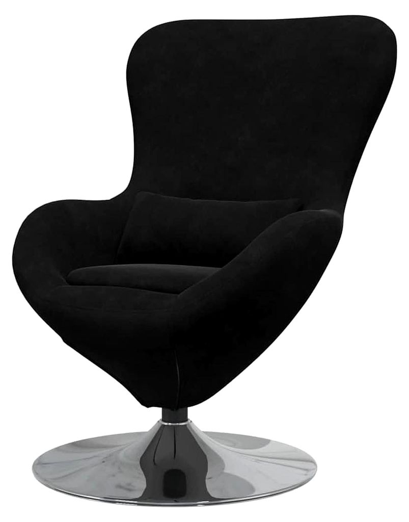 Drehbarer schwarzer Sessel mit ergonomischem Komfort für Wohnzimmer und Home Office