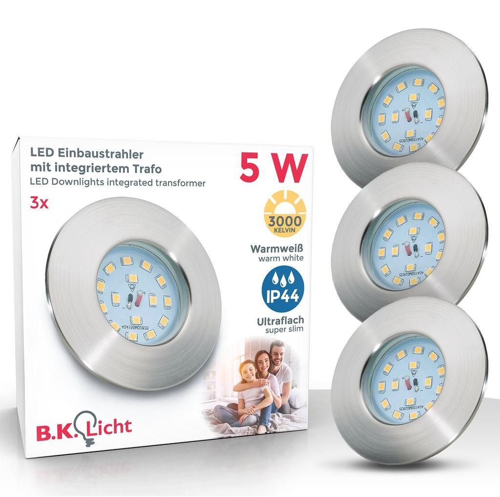 3x LED reflektor wpuszczany ultrapłaski łazienkowy IP44 Zdjęcie produktu 