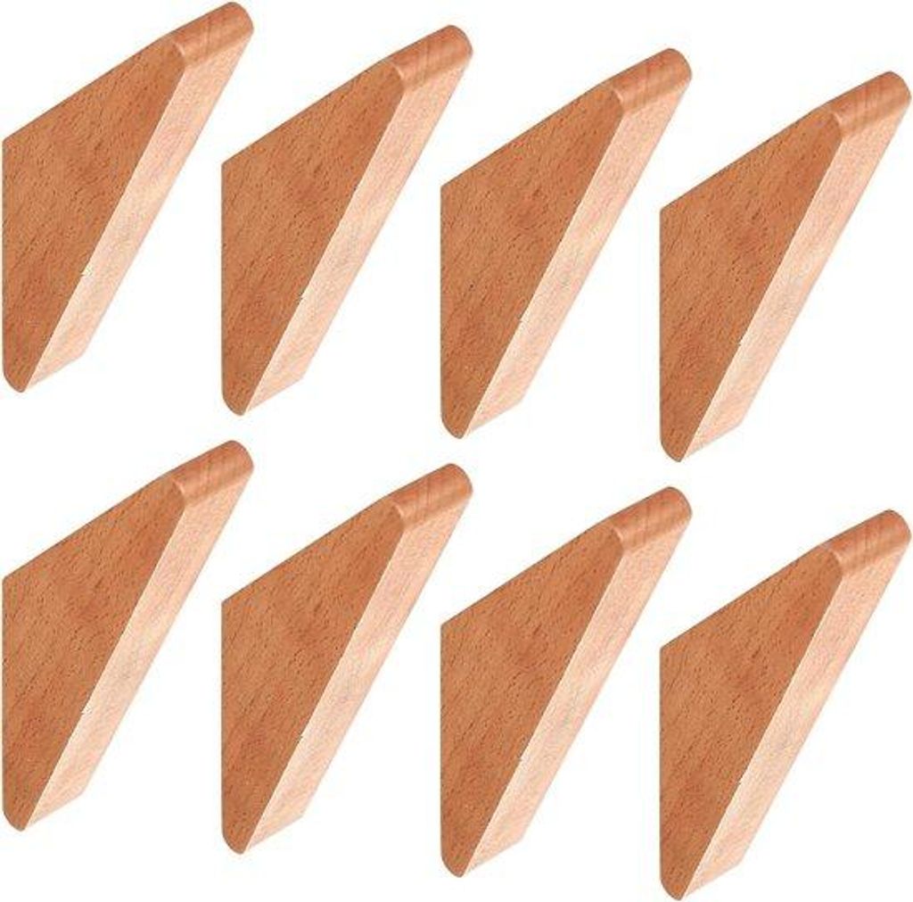 Holzhaken für Kleidung - Vintage Garderobenhaken - 8 Stücke - Wandbefestigung