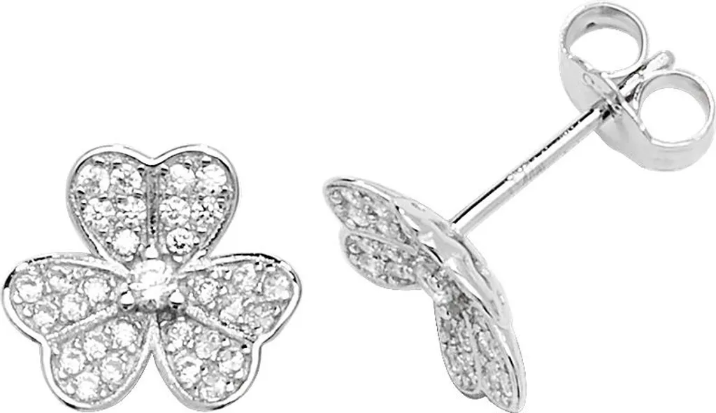 Boucles d'Oreilles Argent 925 Rhodié et Zirconium 10mm - Modèle TRS22507