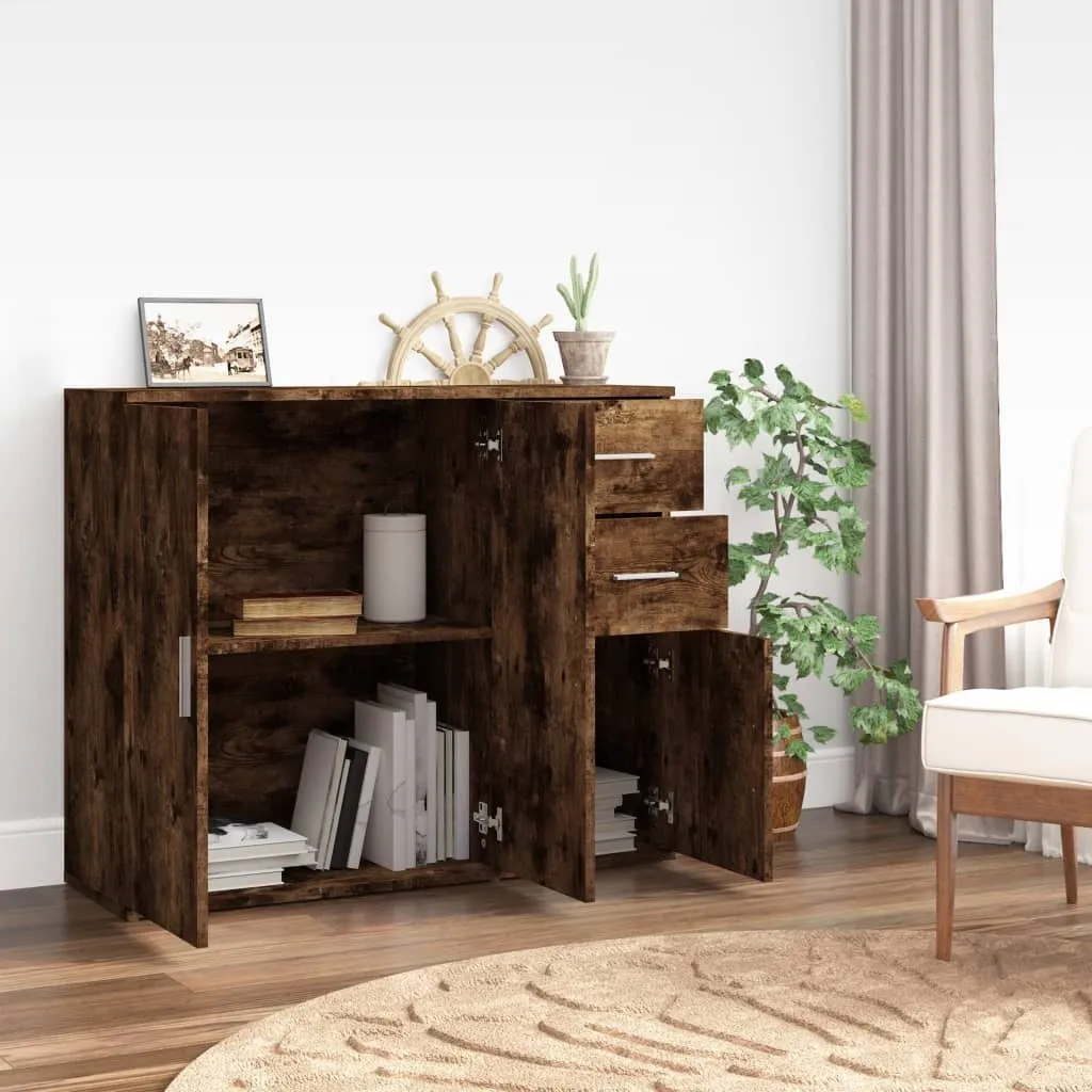 Furniture Limited - Credenza Rovere Fumo 57x35x90 cm in Legno