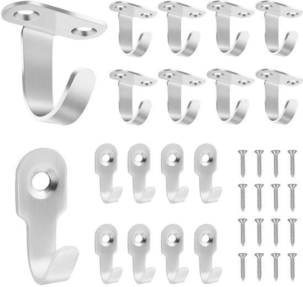 Support tournevis argenté en étain, lot de 20 crochets robustes multi-usage