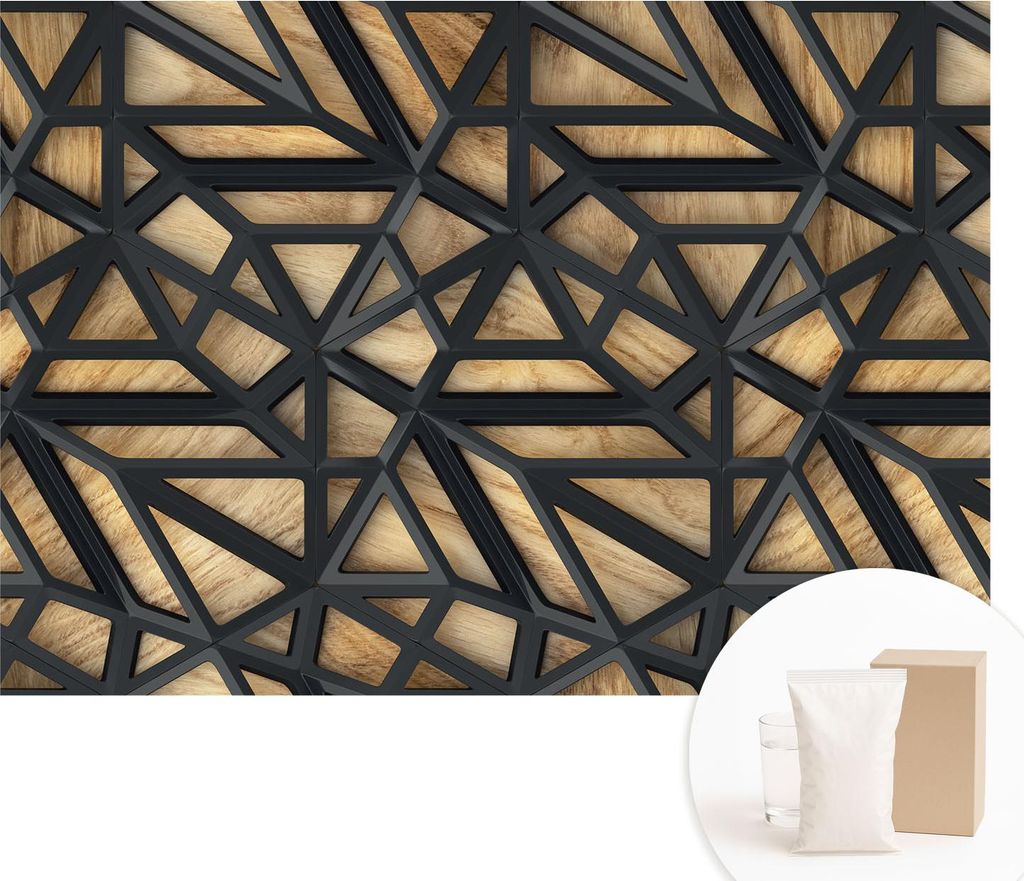 Fototapete - Wandbilder für Wohnzimmer - 312x219 cm - Dekorative Wandfolie - Modernes Design für Wanddekoration - Tapeten für Innenräume - Geom...