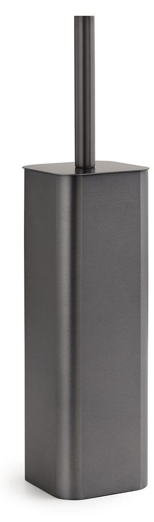 Stand-WC-Bürste aus Edelstahl, Gun Metal, Höhe 38 cm, feuchtigkeitsresistent