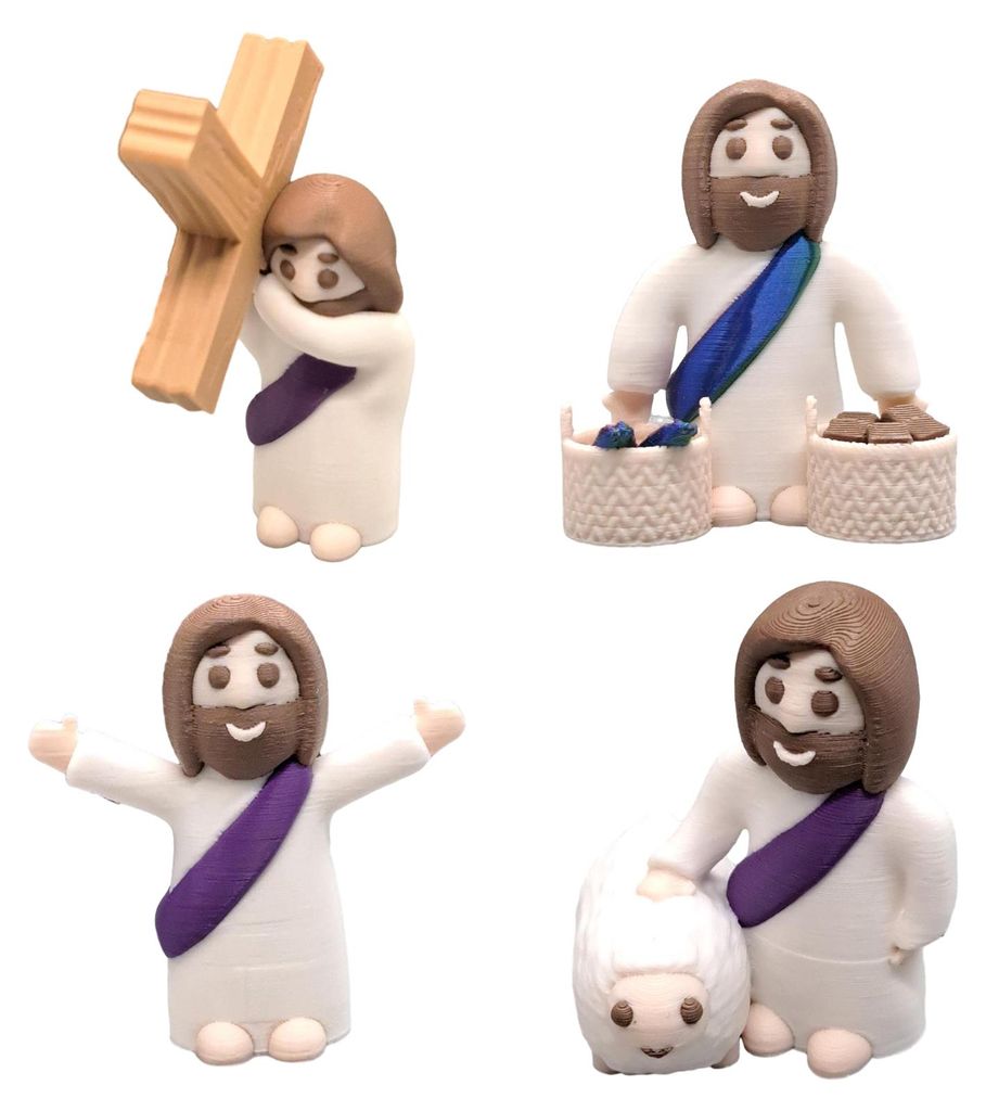 1/4 Stück Mini-Jesusfiguren, bezauberndes Aussehen, realistisch wirkende kleine Jesusstatuen, Osterdekoration, religiöse Geschenke