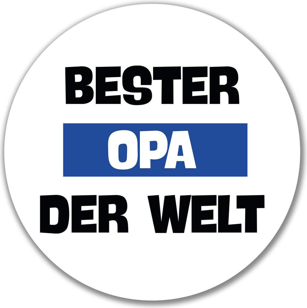 Huuraa Aufkleber Bester Opa der Welt 10cm rund Sticker Geschenkidee