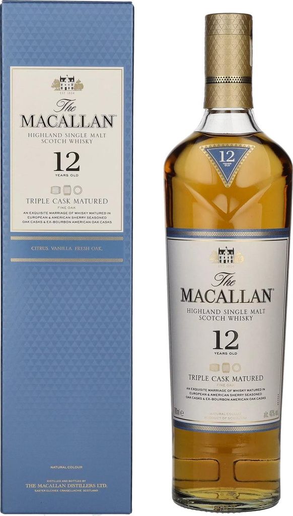 The Macallan 12 Years Old TRIPLE CASK MATURED 40% Vol. 0,7l Image du produit 