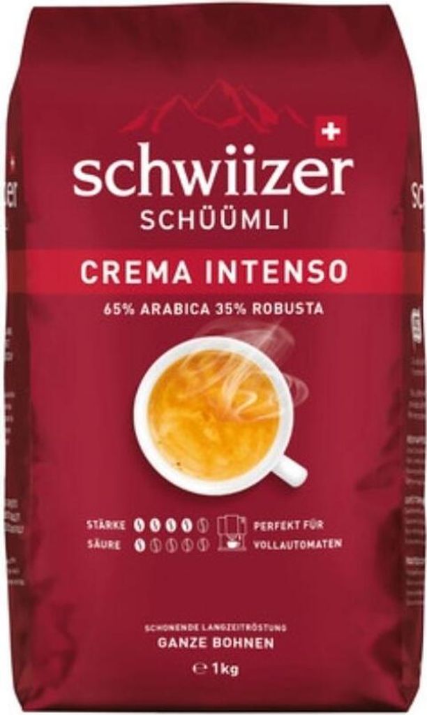 Schwiizer Schüümli CREMA INTENSO, 1 kg, Kaffee, Medium geröstet, 1 Stück(e), Tasche