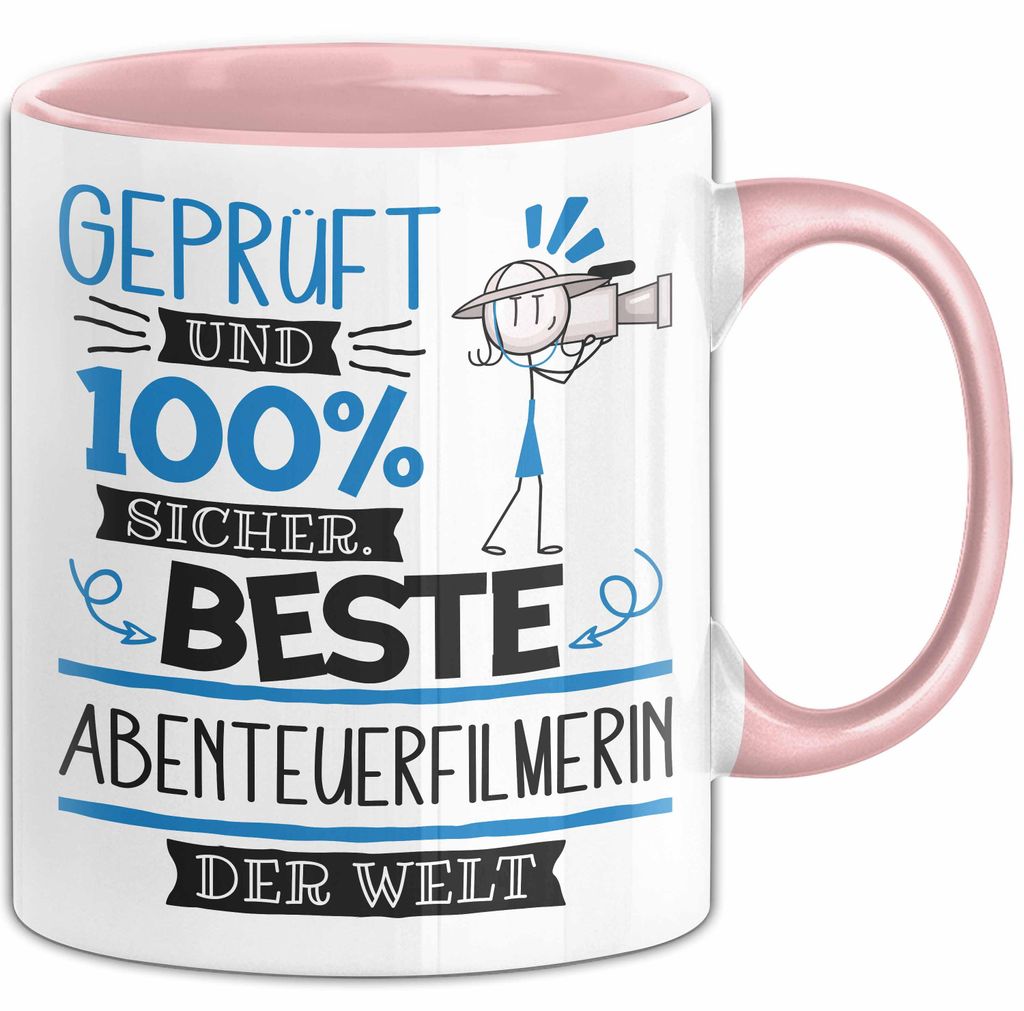 Beste Abenteuerfilmerin Der Welt Tasse Geschenk für Eine Abenteuerfilmerin Und Sicher Geschenkidee Geburtstag Weihnachten (Rosa)
