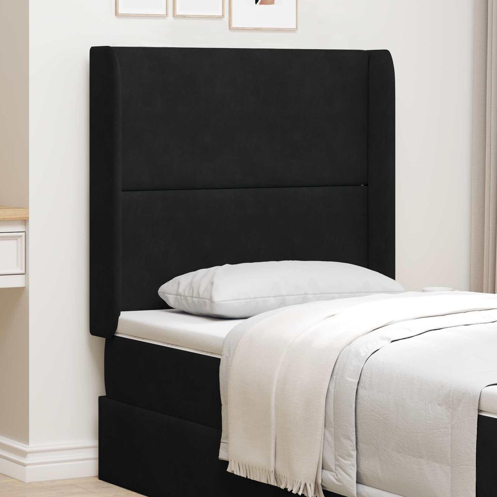 "Neues Produkt" Kopfteil - CLORIS - Bettkopfteil - Ohr Schwarz 80x16x4 cm Samt - Kopfteile V2612
