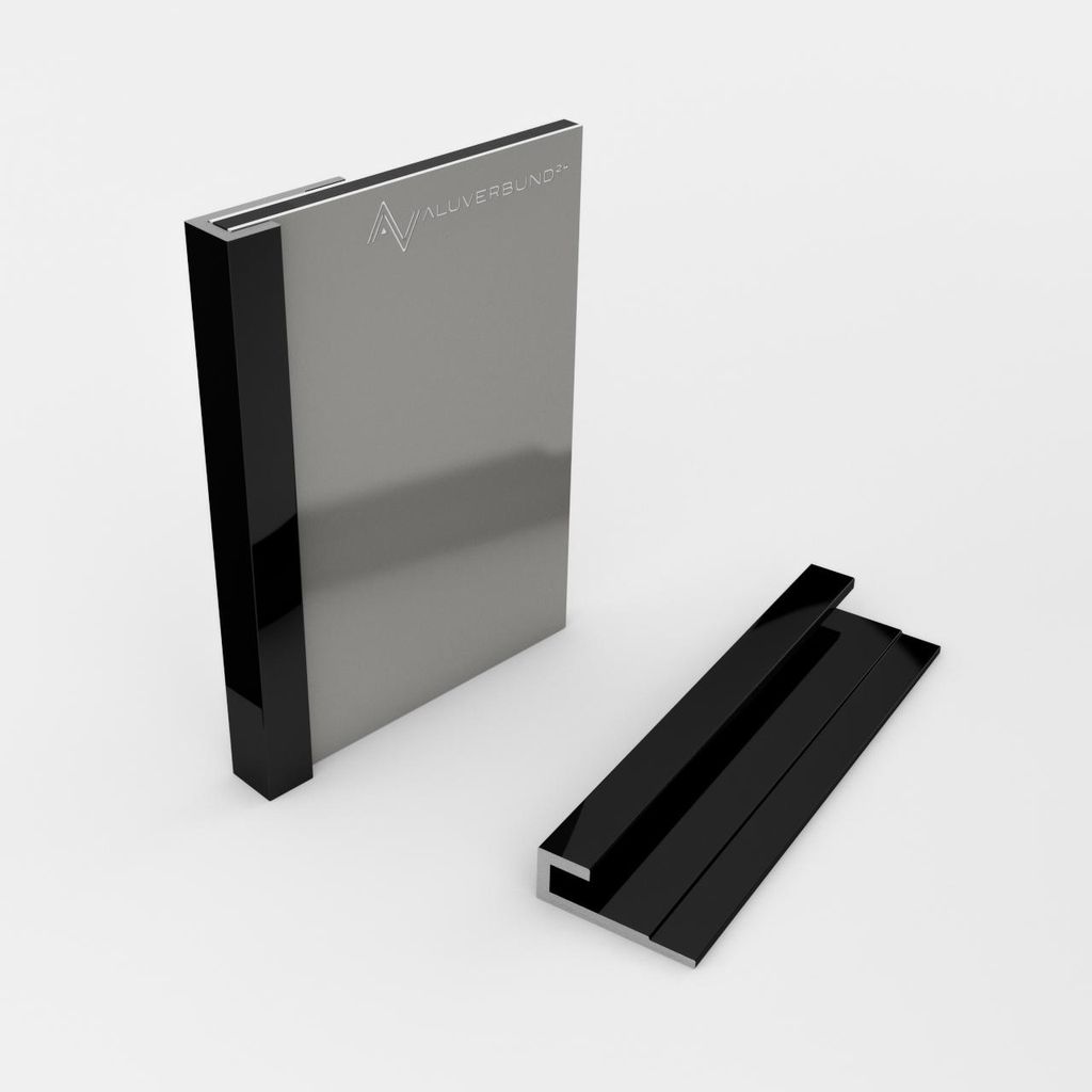 100cm Abschlussprofil für 3 mm Platten Schwarz RAL9005