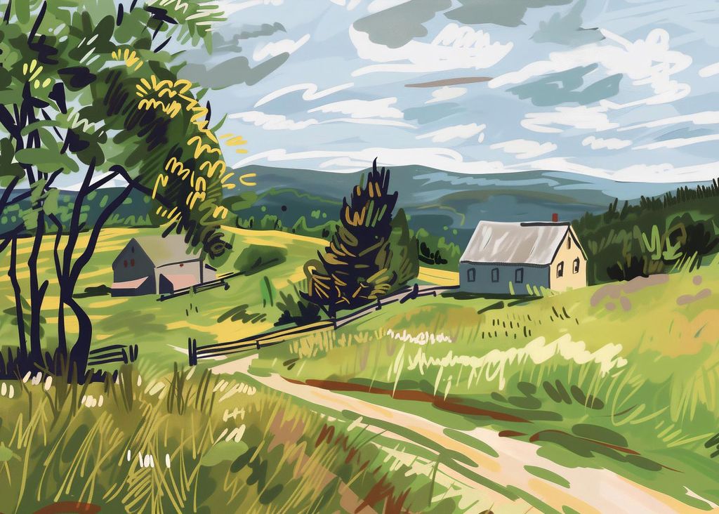 Plakat 35x25cm Üppiges Dorf