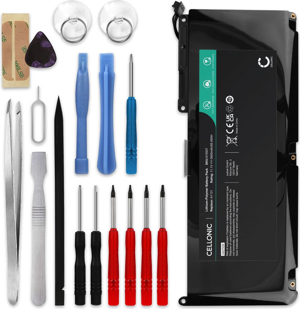 CELLONIC 1x Akku für Notebook Kompatibel mit Apple MacBook 13 2010, MacBook 13 2009, MacBook 13 - A1342 - Late 2009, A1342 - (5300mAh, 10.95V) + W...