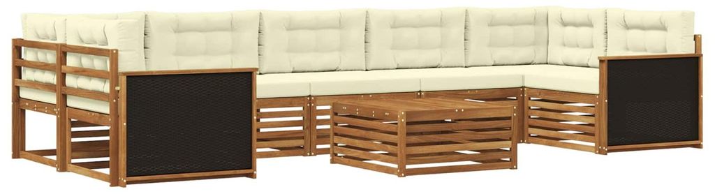 vidaXL Outdoor-Sofagarnitur 8 pcs Natur und Creme