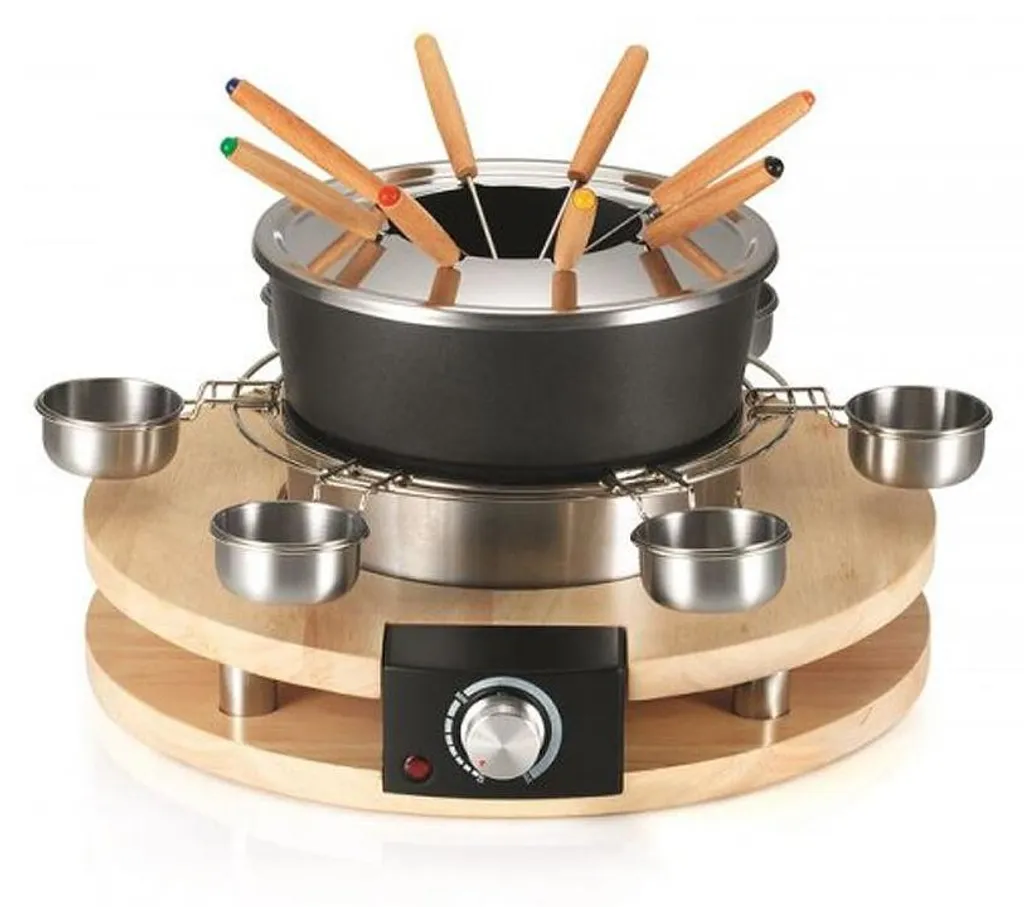 Appareil à Fondue Électrique Kitchenchef Inox 1300W pour 8 Personnes Complet