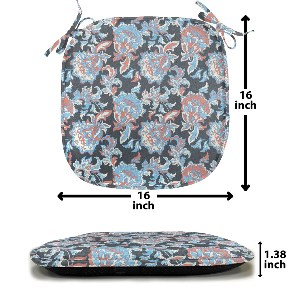 Coussin décoratif avec sangles 40x40cm Lot de 12 fleurs Folk imperméable