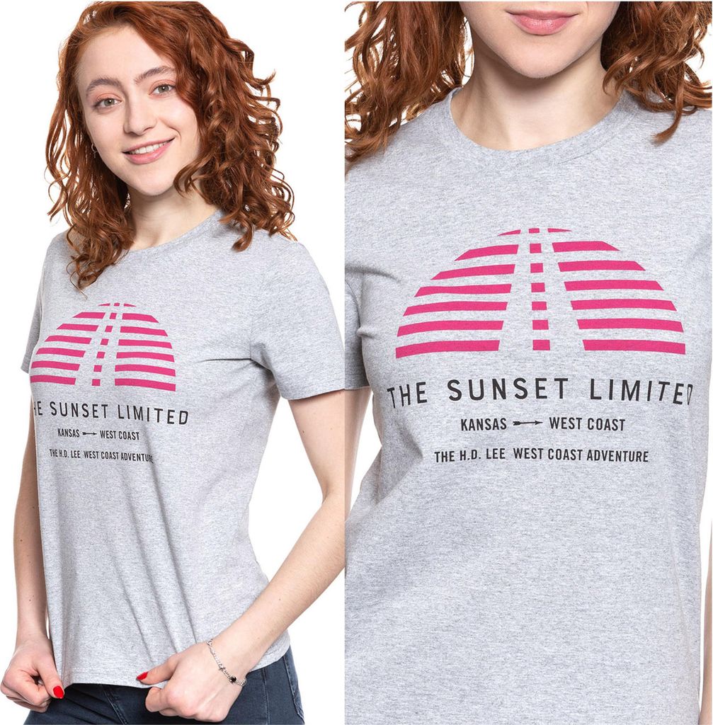 LEE Damen, T-Shirt SUNSET TEE, S, Grau, sport, tshirt, shirt