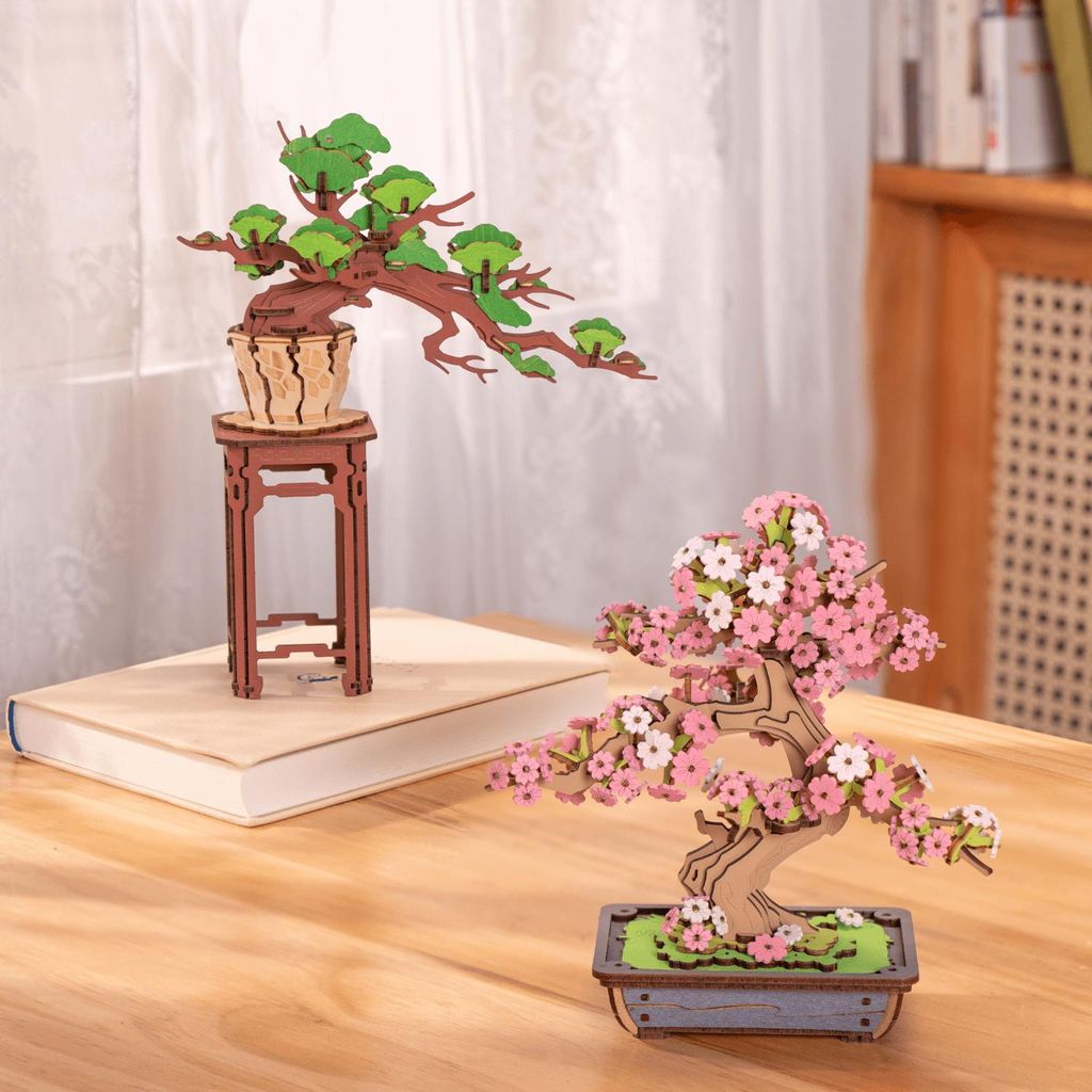 Bonsai Sakura & Kiefern aus Holz Produktbild 